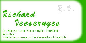 richard vecsernyes business card
