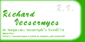 richard vecsernyes business card